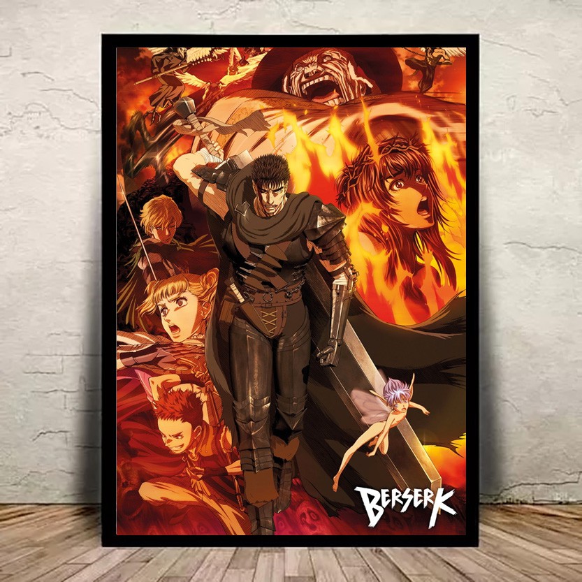 Quadro Anime Berserk Mangá Arte Poster Moldurado em Promoção na