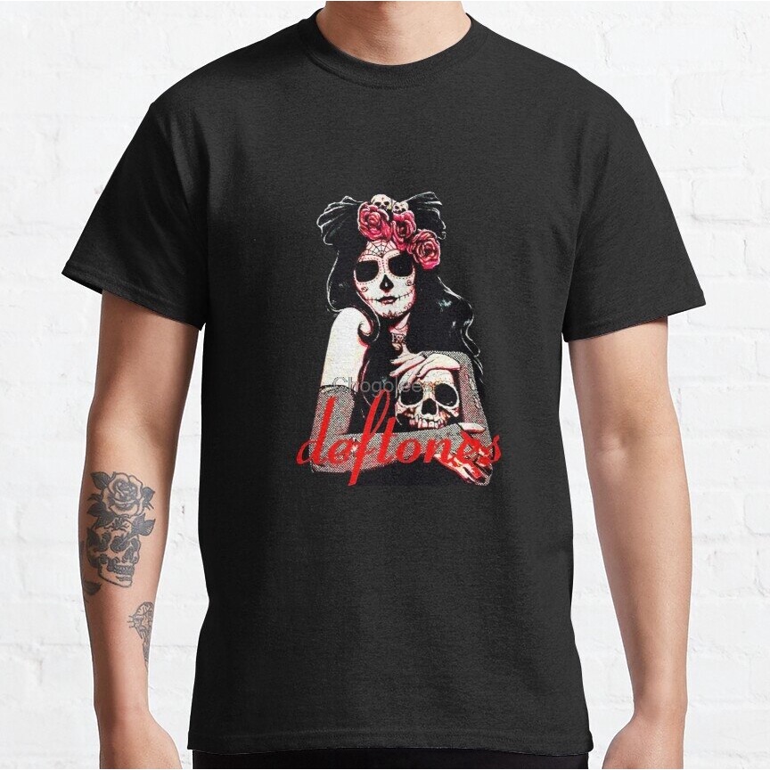 Camiseta Oficial Deftones Static Skull Para Hombre - Algodón 100%