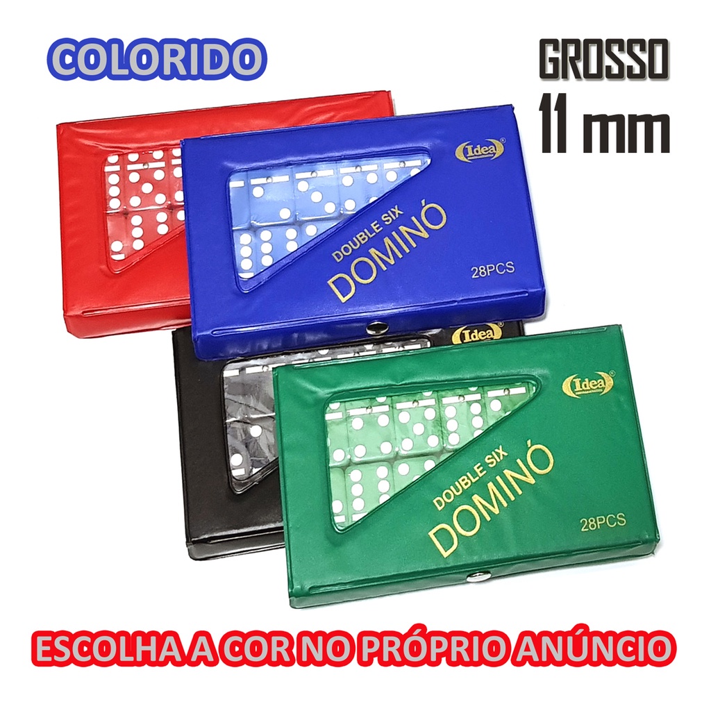 Jogo De Domino Profissional Grosso Osso C/28 Pecas Colorido