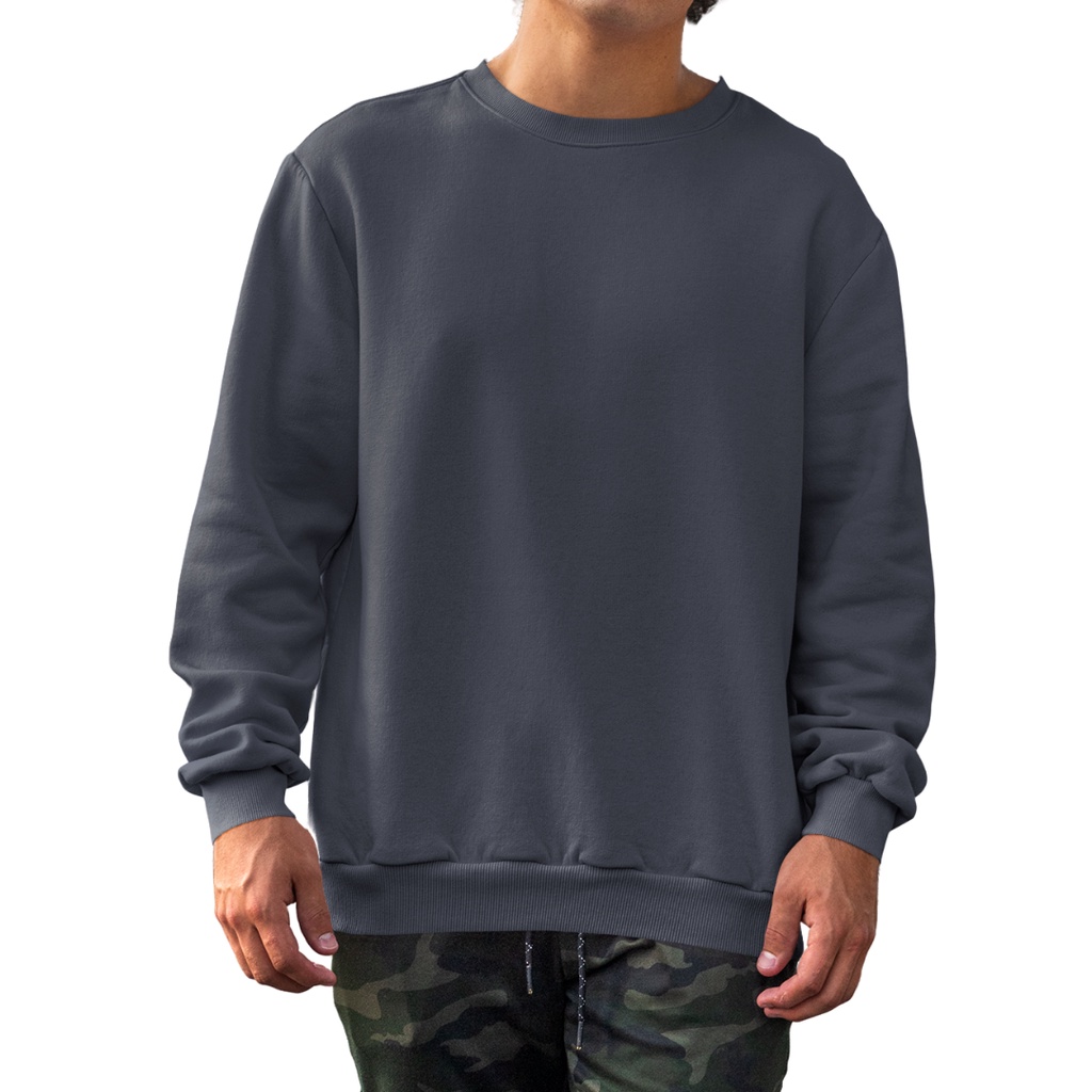 Blusa de Moletom Cinza Chumbo Premium Streetwear Unissex Moletom Blusão Gola Careca Blusa Masculina