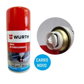 Higienizador Limpa Ar Condicionado Wurth Eliminador de 99,9% de Bactérias Carro Novo