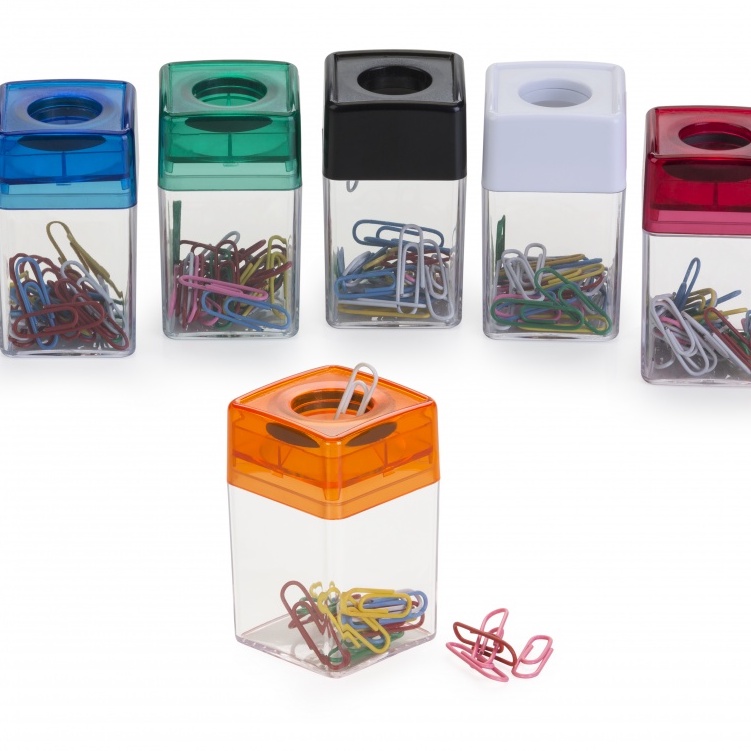 Porta Clips Magnético Colorido Escritório Quadrado - Escorrega o Preço