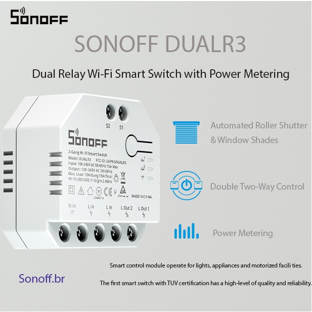 Sonoff-interruptor De Cortina Inteligente Dualr3 Dual R3 Lite