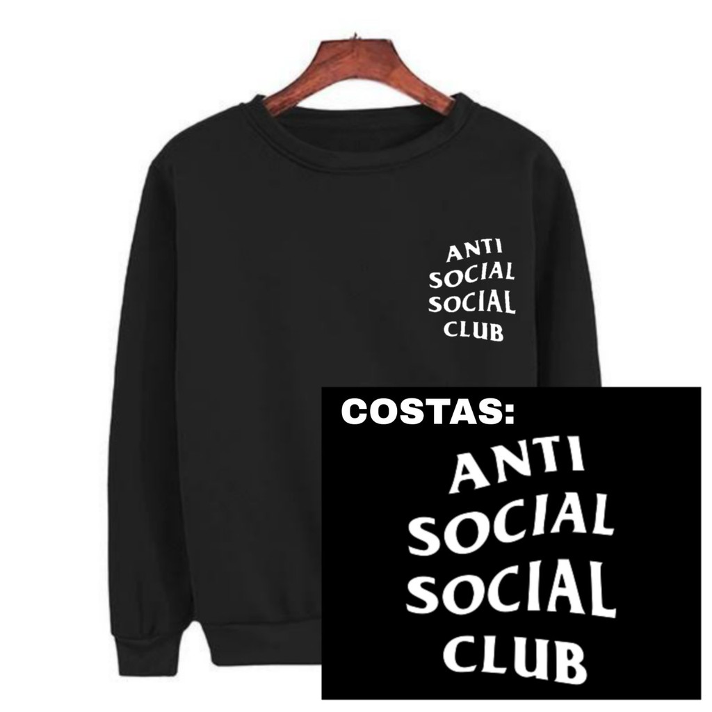 Blusa Moletom Anti Social Club Unissex Tumblr Frente e costa