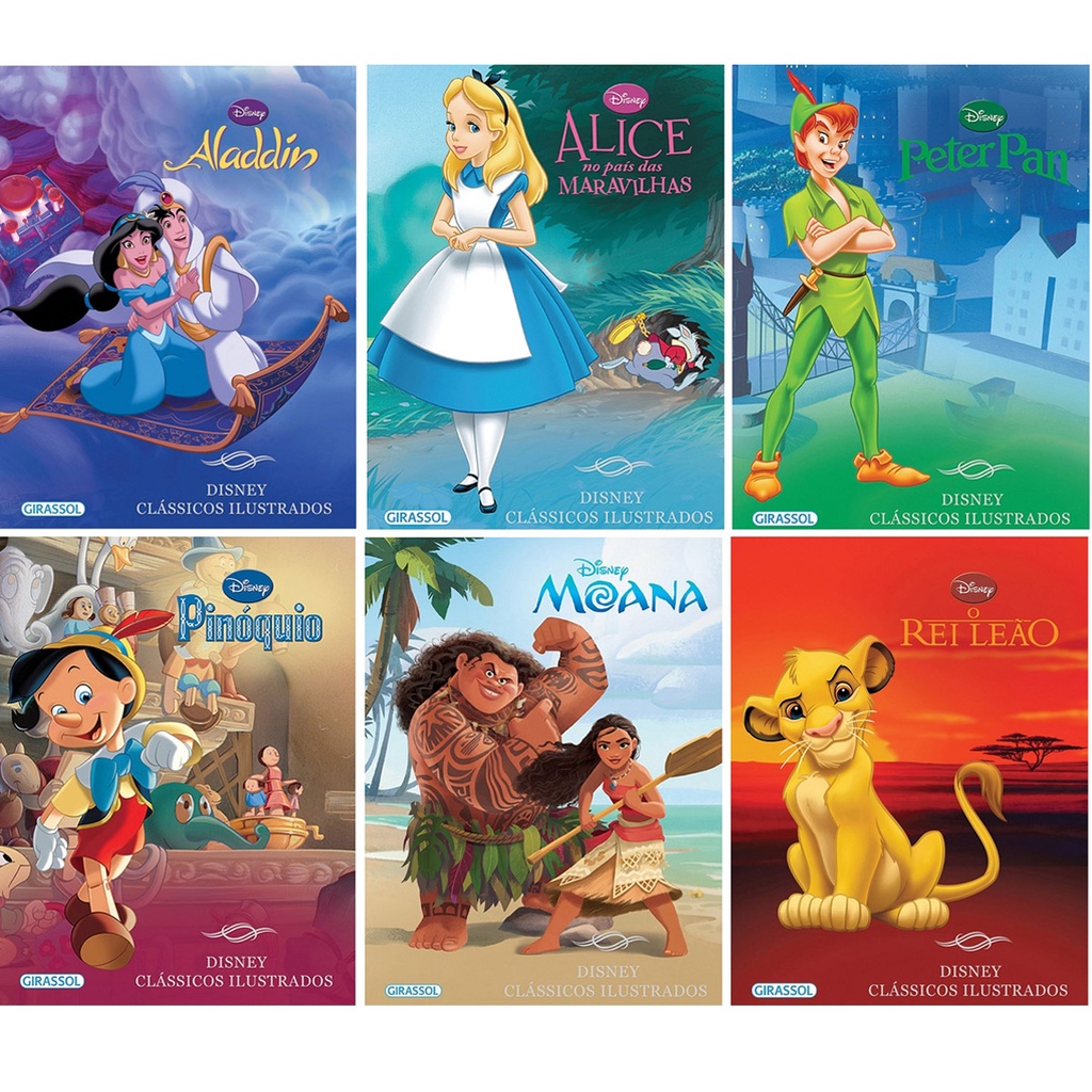 Livro Infantil Disney Clássicos Ilustrados Girassol Diversos | Shopee ...