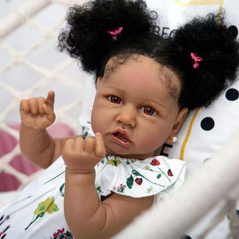 Bebê Reborn Boneca Princesa Corpo de Silicone Negra - Escorrega o Preço
