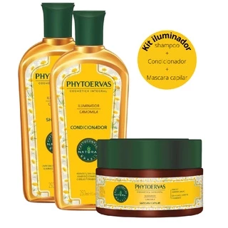 Kit Shampoo + Condicionador 250ml + Mascara 220g Phytoervas Iluminador Camomila