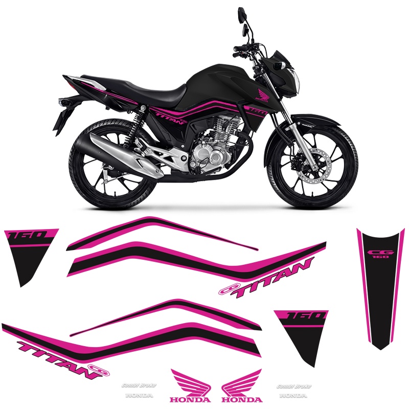 Adesivo Cg Fan 160 2022 Kit Completo Rosa Fluorescente