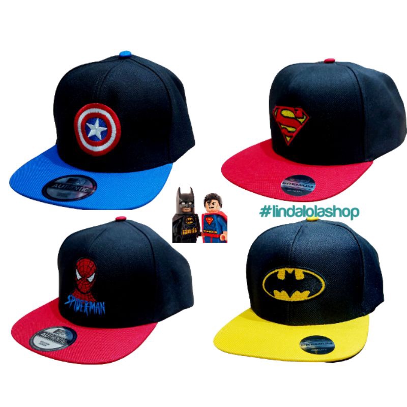 Boné infantil / Juvenil de 4 a 10 anos Super Heróis Bordado - Envio Imediato