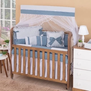 Kit Berço Americano Luxo Para Bebe Menino Antony 13 Peças