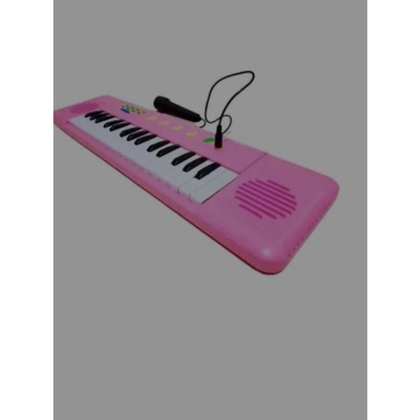 Teclado Infantil Rosa Com Microfone - Musical Resistente - Escorrega o Preço