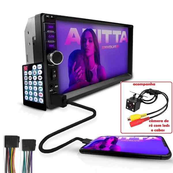 Central Multimídia Com Espelhamento, 7 Polegadas, 2din, Bluetooth, USB ...