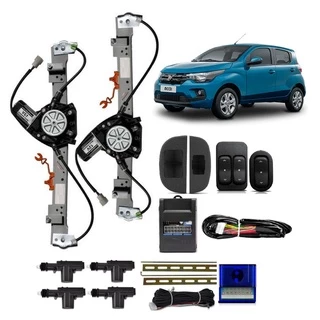 Kit Vidro Eletrico Fiat Mobi 2019 2020 2021 Dianteir + Trava