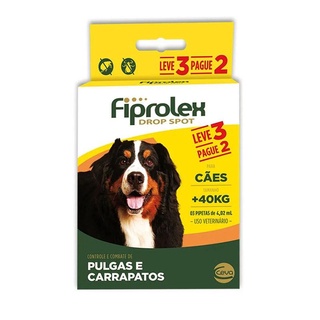 Combo Fiprolex Antipulgas Cães Acima De 40kg - Ceva