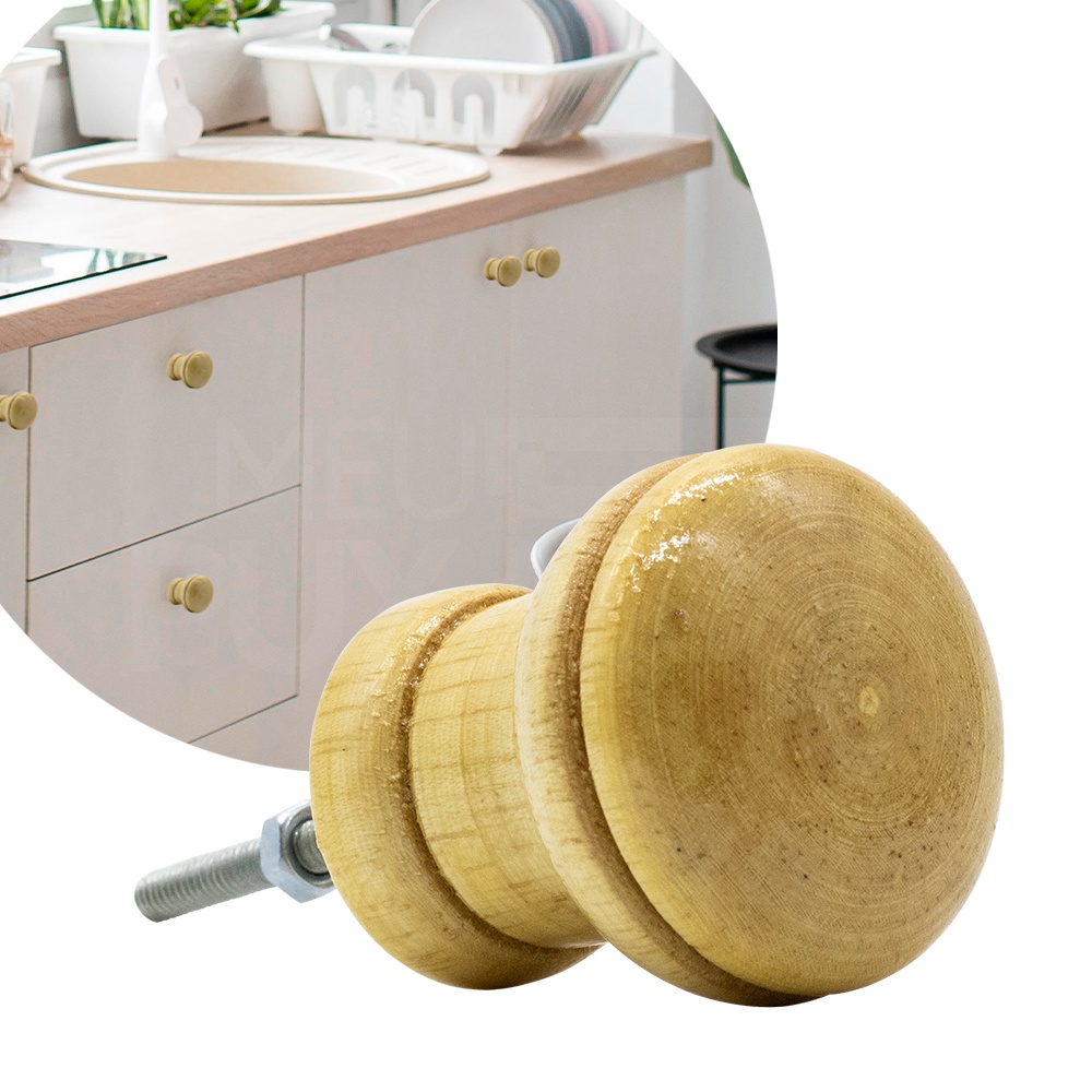 Puxador De Madeira Para Gaveta Armarios Cozinha Rustica 14M | Shopee Brasil