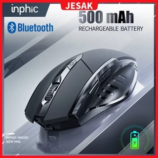 INPHIC Mouse Sem Fio 2.4GHz Bluetooth Silent Recarregável Rato DPI Ajuste Ergonômico Óptico Portátil Para Jogos