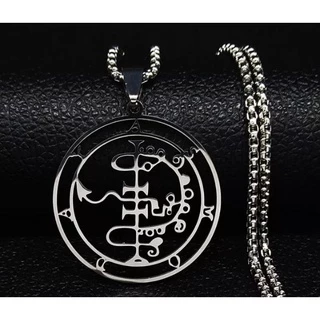 Colares aço inoxidável goetia sigilos, Lúcifer, Asmodeus, Astaroth
