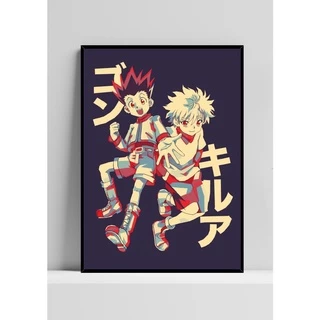 Quadro de mdf poster sem moldura Anime, Mangá, Hunter x Hunter, Gon, Killua
