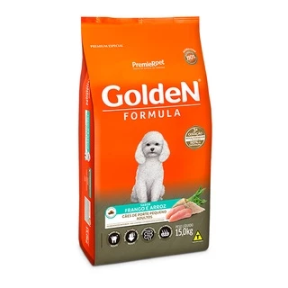 Ração Golden Formula Mini Bits para Cães Adultos de Pequeno Porte Sabor Frango e Arroz - 15Kg