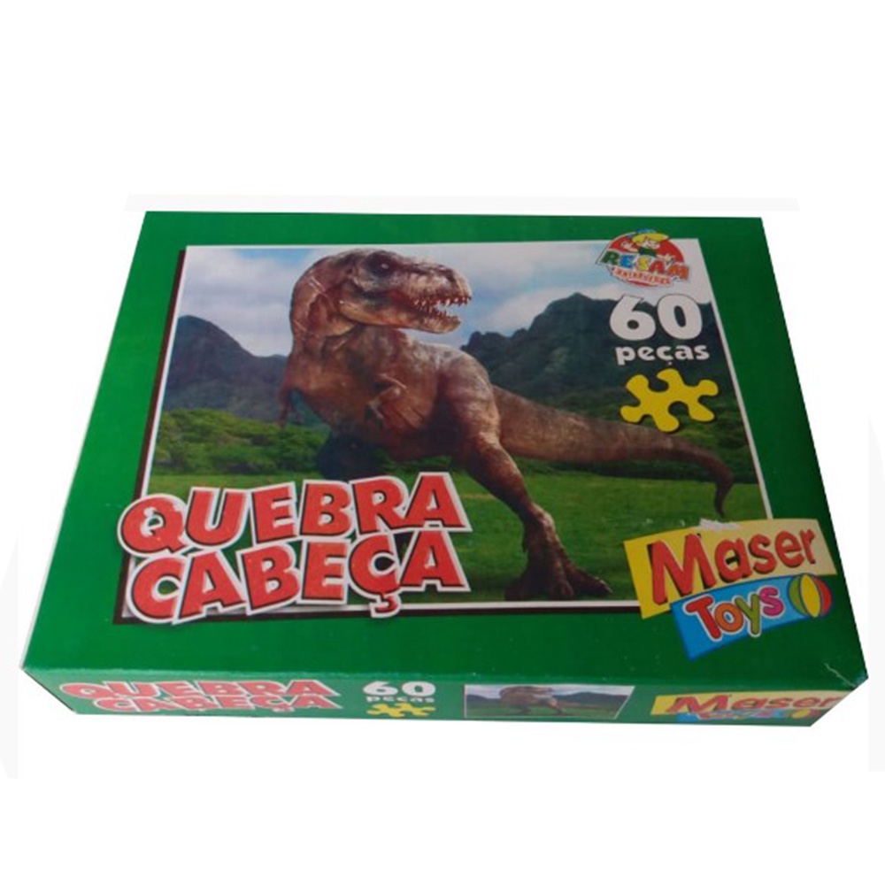 Quebra Cabeça Dinossauro Maser Toys 60 Peças Na Caixa - Pronta
