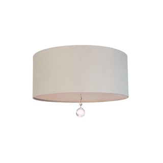 Luminária Plafon Com Cristal Cúpula Cinza 30x15 2E27 Bivolts