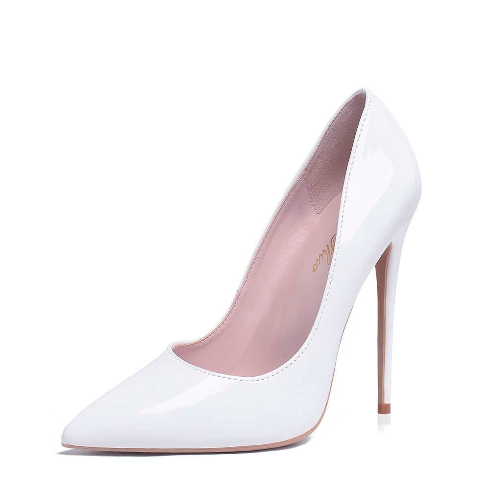 Scarpin branco best sale bico fino