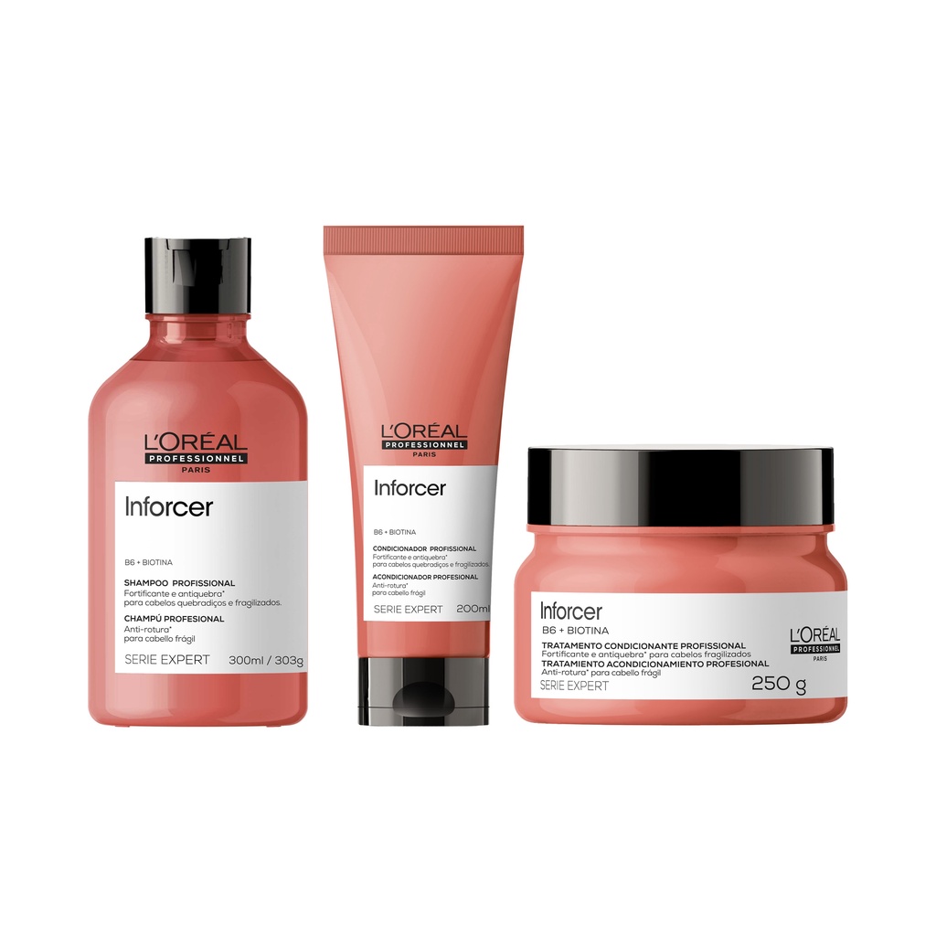 Kit L'Oréal Inforcer - Shampoo, Condicionador e Máscara | Shopee Brasil