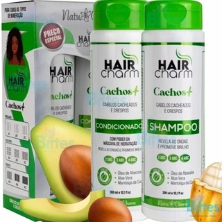 Kit Capilar Cachos Natu Charm Cosméticos Promove Brilho e Maciez