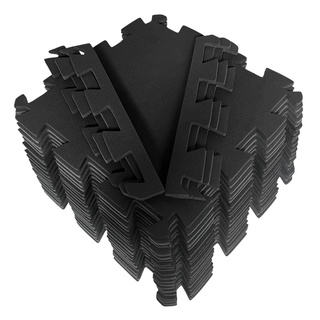 Kit 30 Tatames Preto Economico 50x50x1Cm