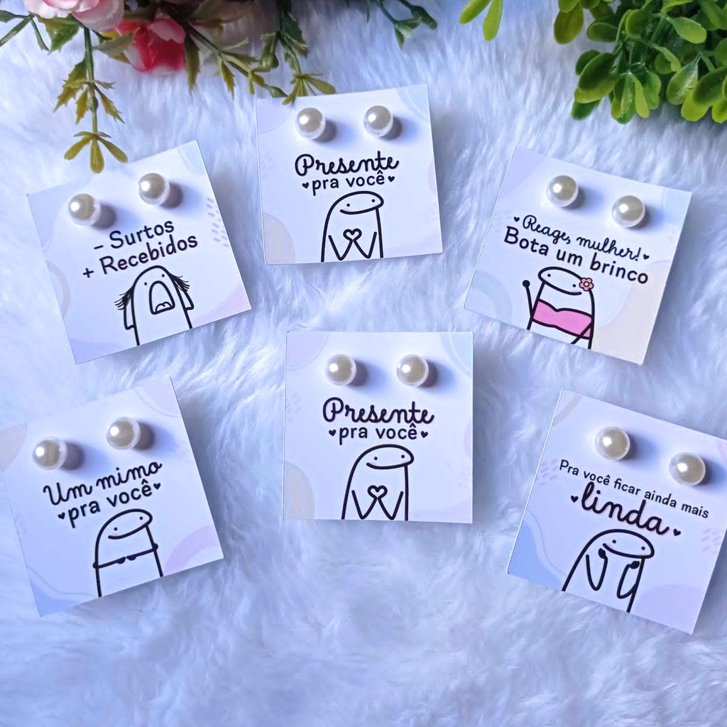20 Tag + brinco de pérolas (kit) florkmeme- Mimos, Lembrancinhas, para clientes