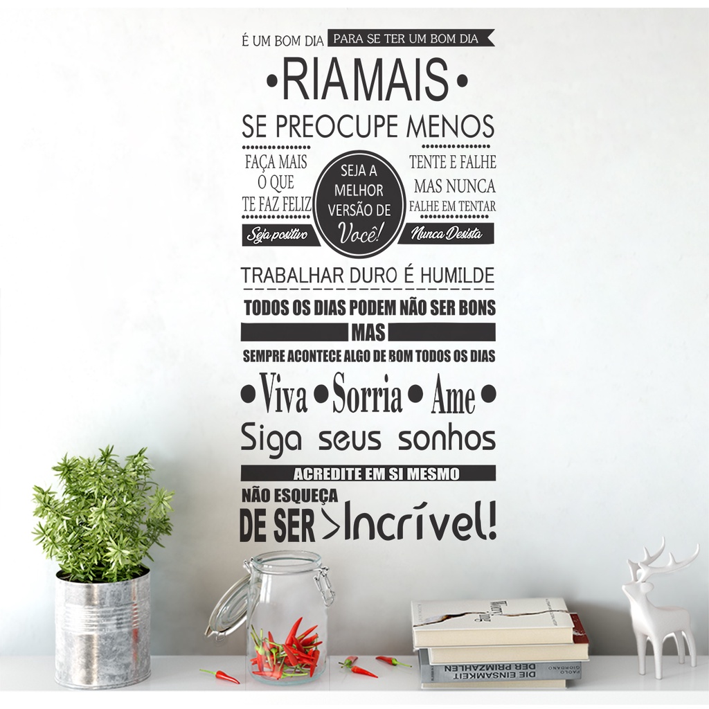 Adesivo Decorativo Parede Lettering Nunca Desista Dos Seus Sonhos