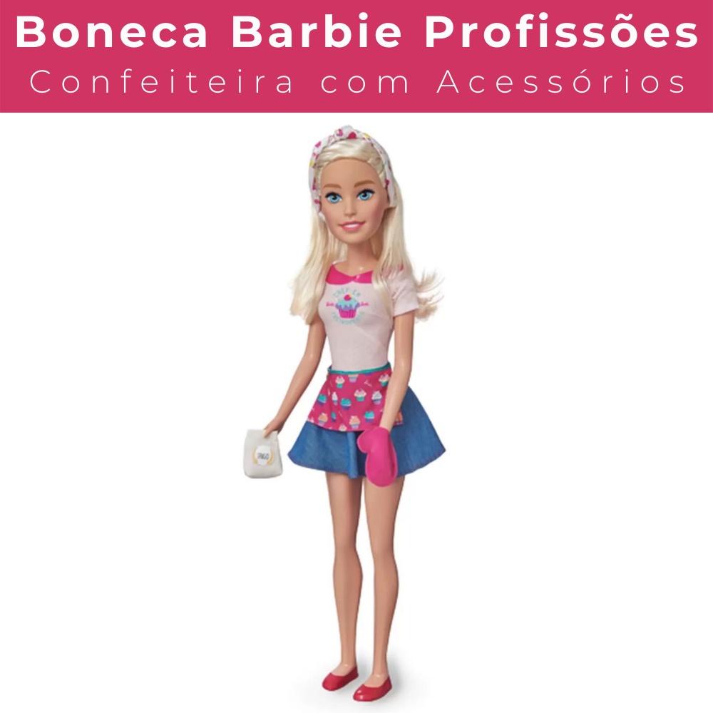 Boneca Barbie - Profissões - Grande - C/Acessórios - 66cm