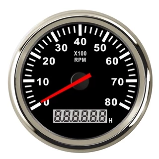 Tacômetro De 8000 RPM Barco Medidor De Marítimo Com Hourmeter LCD 85mm Diesel & Gasoline Motor 9 ~ 32V