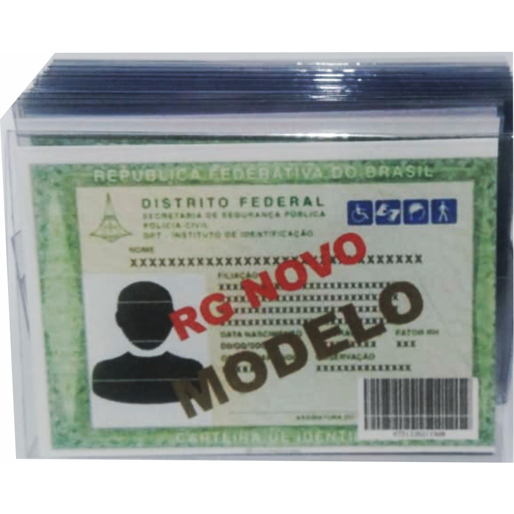 10 Protetor De Documento Em Acrílico 0,5mm - Novo Rg