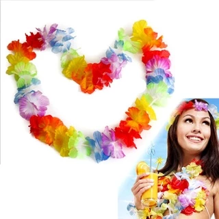 Kit C/12 Colar Havaiano Tecido Coloridos Para Festa Carnaval