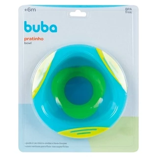 Pratinho Bebê Bowl Azul Papinha Com Ventosa 5807 - Buba