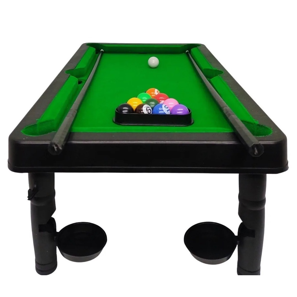 Brinquedo Mesa de Sinuca Clássica 55x32cm Snooker Kit Completo em