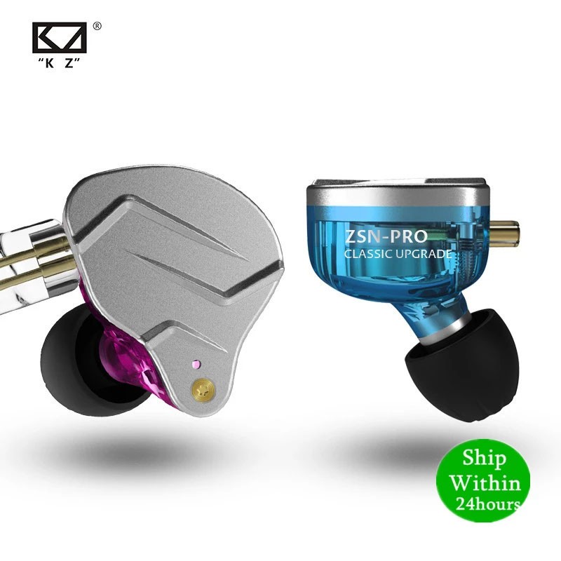 KZ ZSN PRO BA + DD Tecnologia Híbrida HIFI Metal In Earphones Bass Earbud Fone De Ouvido Baixo Esportivo Cancelamento De Ruído