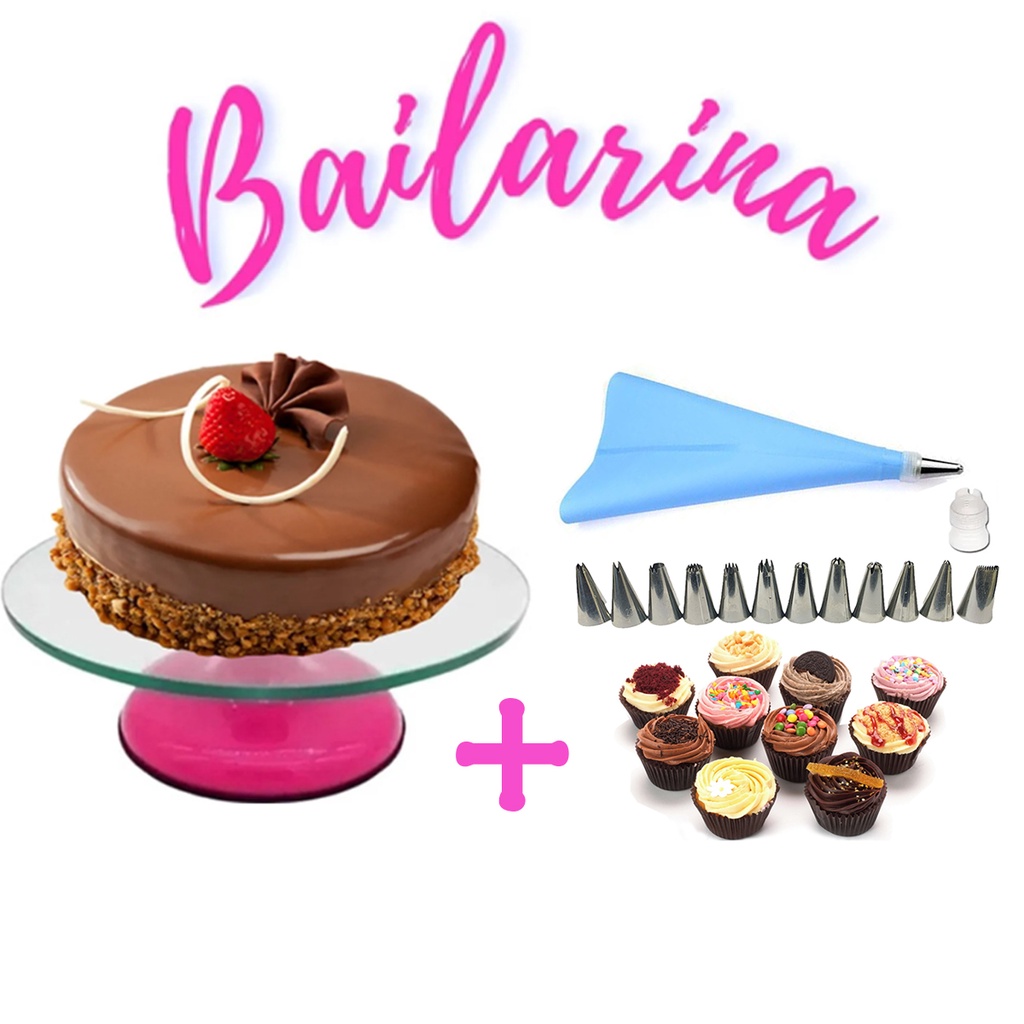 Boleira Bailarina Prato Base Giratoria Para Decorar Bolo em Promoção na  Americanas