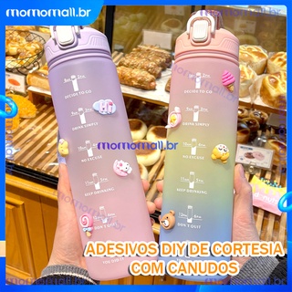 garrafa de água 1 litros/1000 ML  portáteis Com canudo/ Com escala /Grande capacidade /​ Squeeze