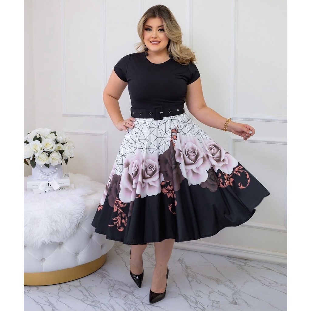 Vestido Gode Rodado Boneca ou Princesa Moda Comportada Evangélica