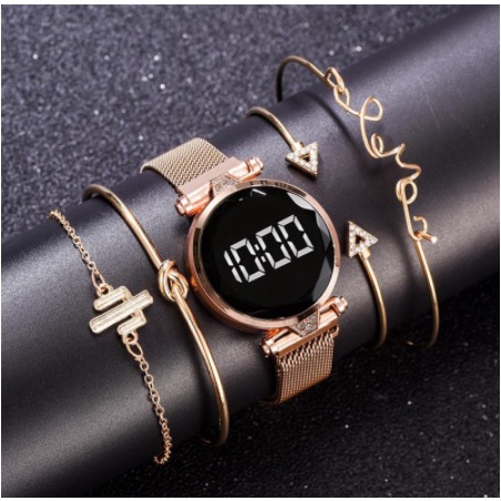 Rel gio Led Watch Redondo Digital Hora e Data Unissex Moda Lindo