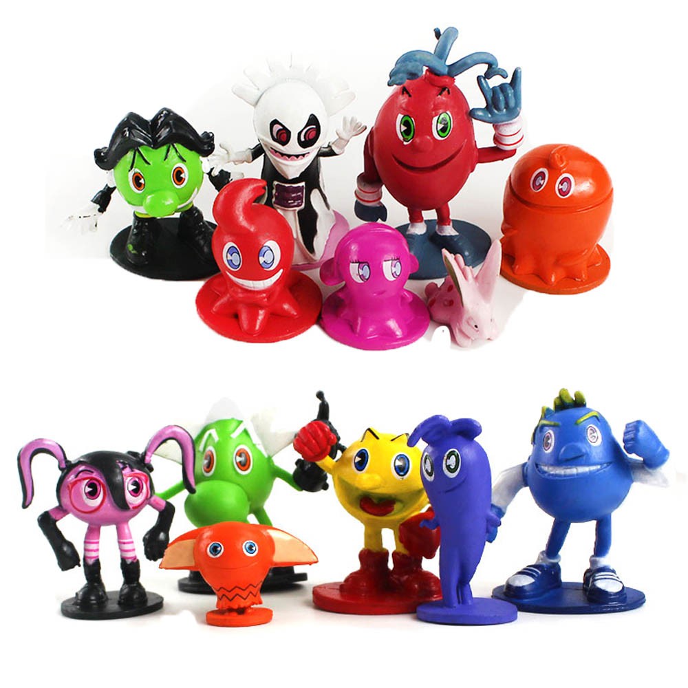 12Pcs/Lot Anime Game Pac Man Figures Cartoon Cute Ghostly Adventures ...