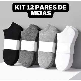 Kit 12 Pares Meia Soquete Cano Curto Barato Promoção Atacado