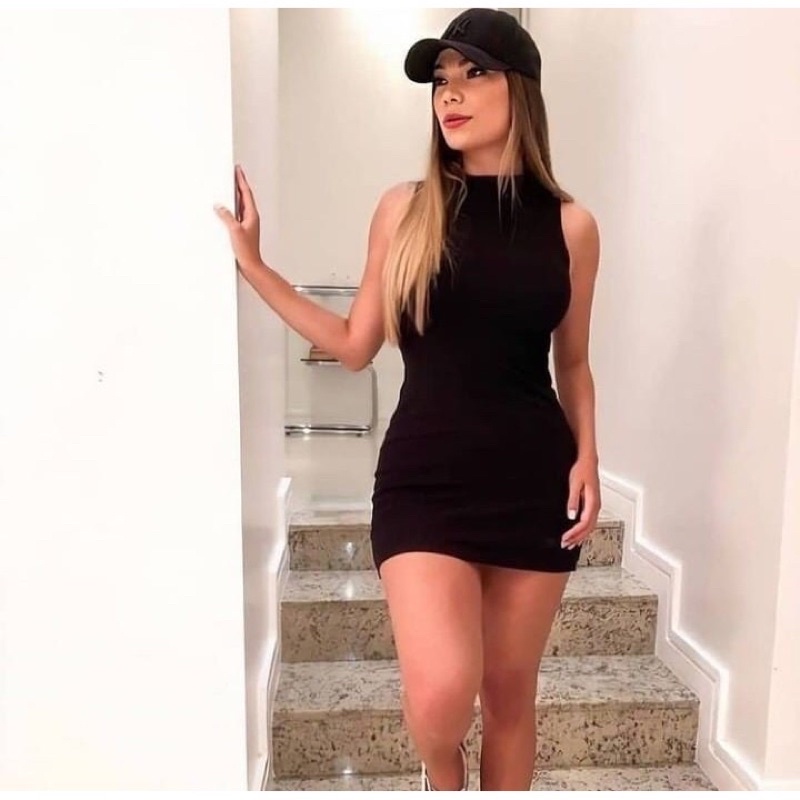 Vestido Feminino Curto Tubinho Gola Alta