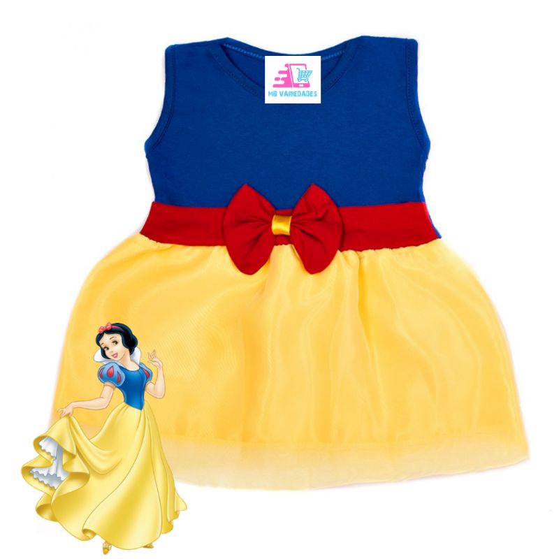 Vestido tematico infantil hot sale branca de neve