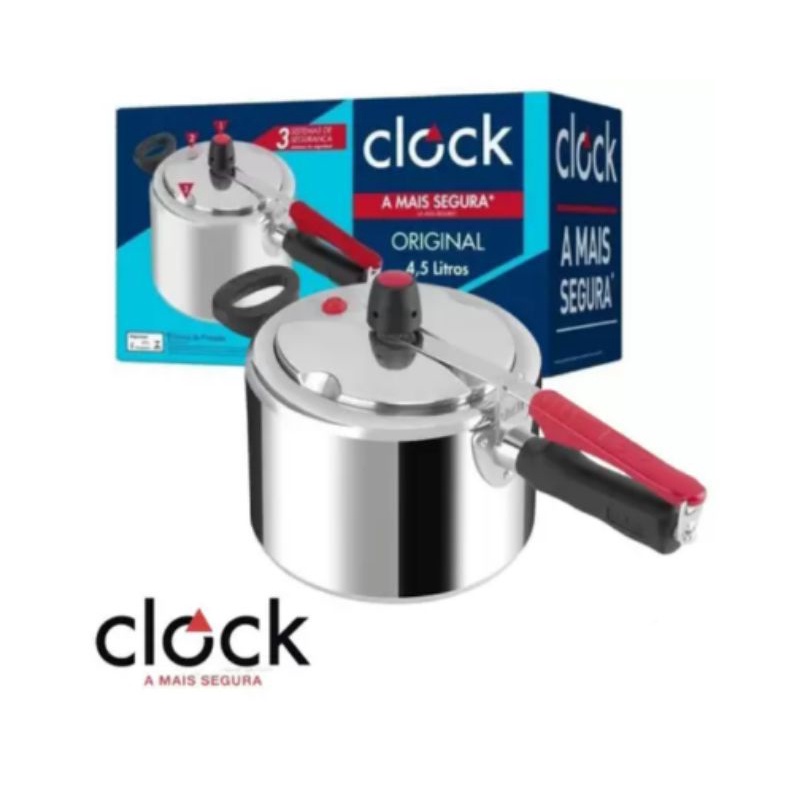 Panela Pressão Clock 4,5 Litros Original Polida