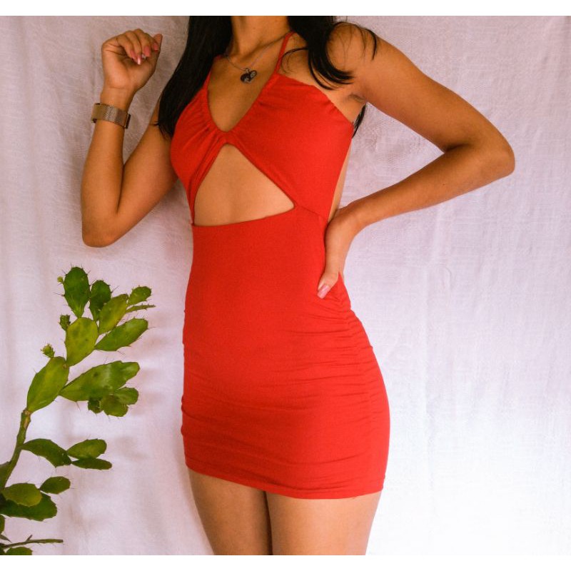 Vestido store vermelho aberto