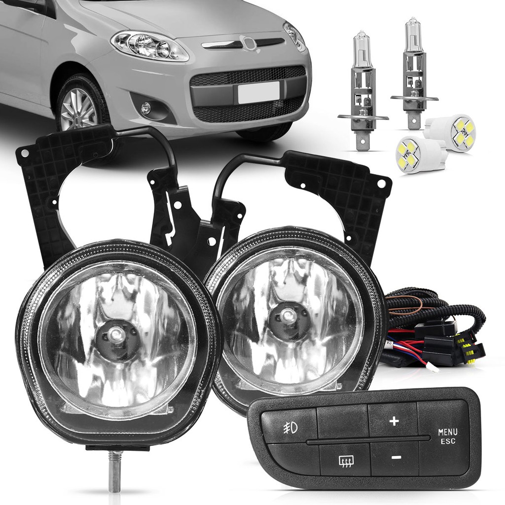 Kit Farol De Milha Novo Palio 2012 2013 2014 2015 2016 Botão Modelo ...