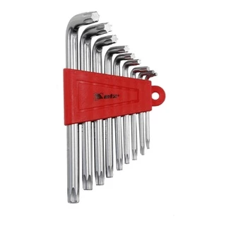 Jogo Chave L Torx MTX 123059 de T10 à T50 Curta com 9 Peças